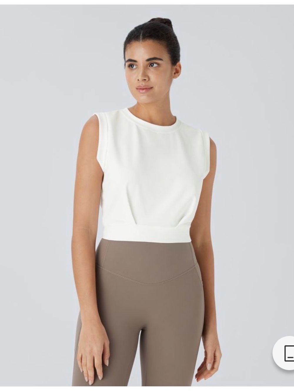 HALARA White Cropped Muscle Tank